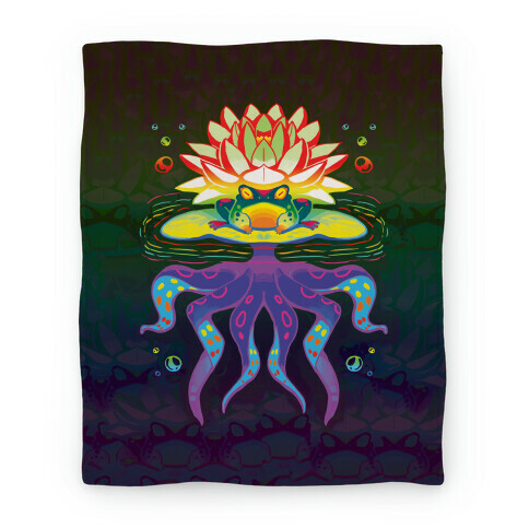 Psychedelic Lily Frog Blanket