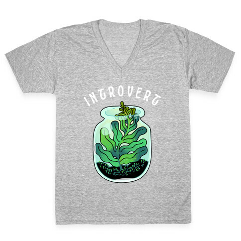 Introvert (Plant in a Terrarium) V-Neck Tee Shirt