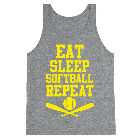 Eat Sleep Softball Repeat Tank Top