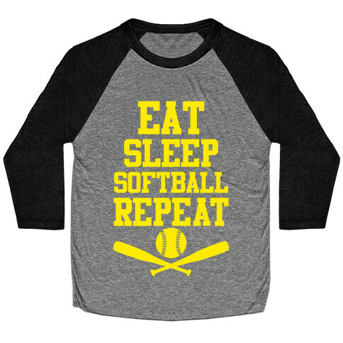 Eat Sleep Softball Repeat Baseball Tee