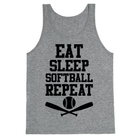 Eat Sleep Softball Repeat Tank Top