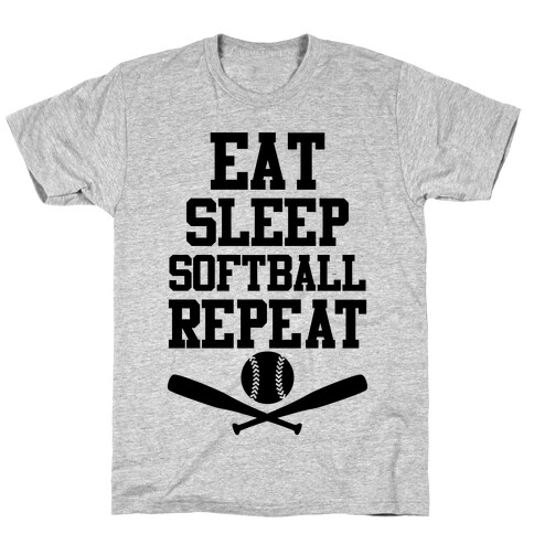 Eat Sleep Softball Repeat T-Shirt