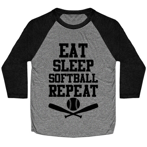 Eat Sleep Softball Repeat Baseball Tee
