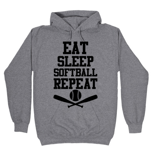 Eat Sleep Softball Repeat Hooded Sweatshirt