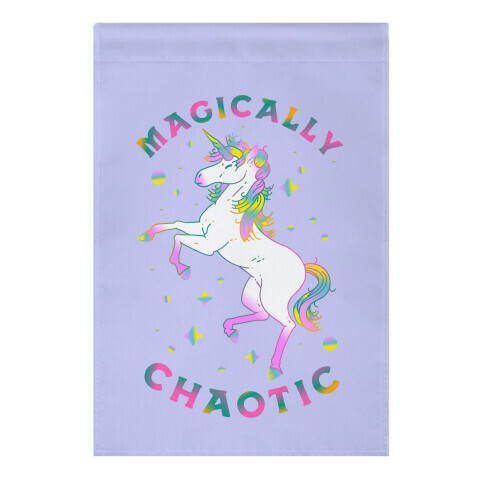 Magically Chaotic Unicorn Garden Flag