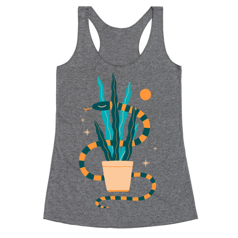 Snake in a Snake Plant Racerback Tank Top