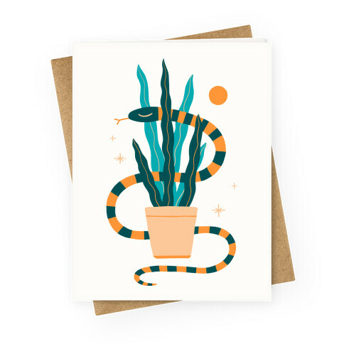 Snake in a Snake Plant Greeting Card