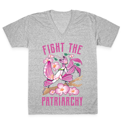 Fight The Patriarchy Orchid Mantis V-Neck Tee Shirt
