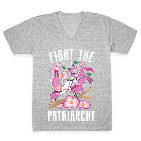 Fight The Patriarchy Orchid Mantis V-Neck Tee Shirt