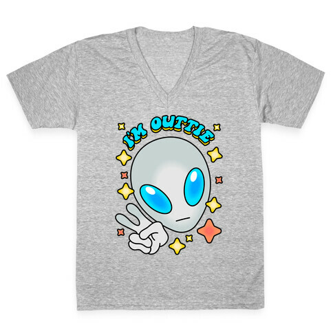 I'm Outtie Alien V-Neck Tee Shirt