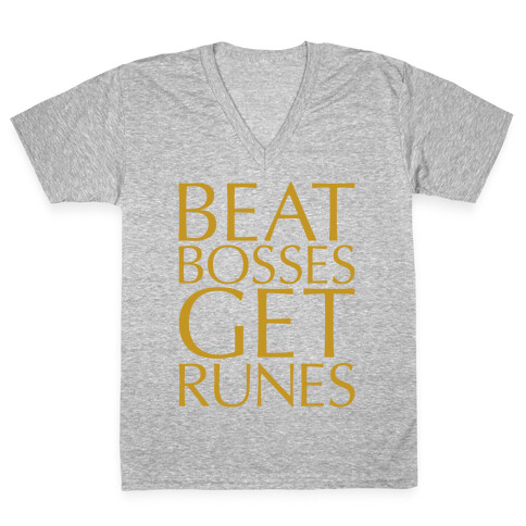 Beat Bosses Get Runes Parody V-Neck Tee Shirt