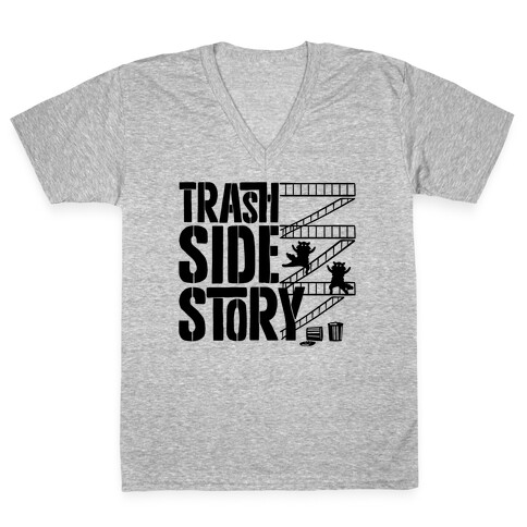 Trash Side Story Raccoon Parody V-Neck Tee Shirt