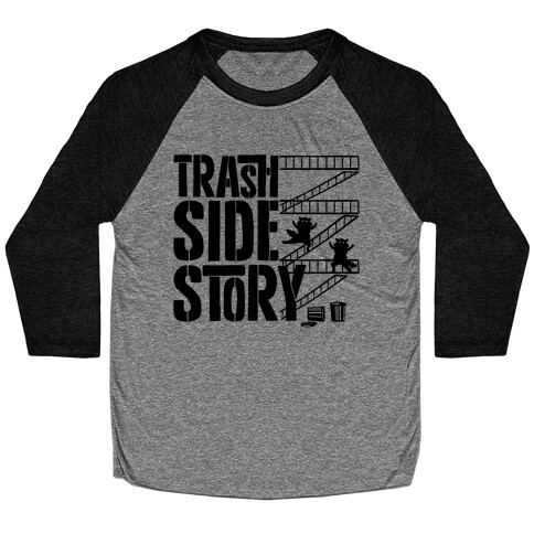 Trash Side Story Raccoon Parody Baseball Tee