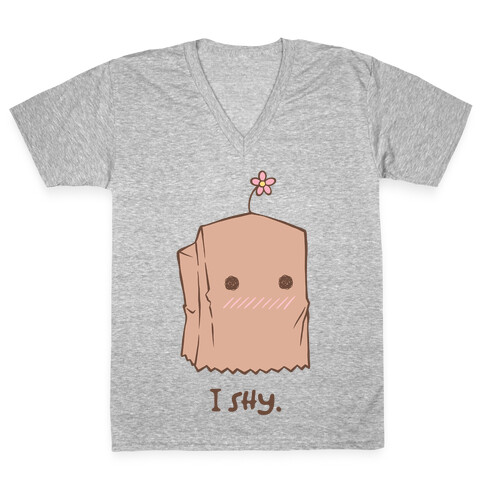 I Shy Paper Bag V-Neck Tee Shirt