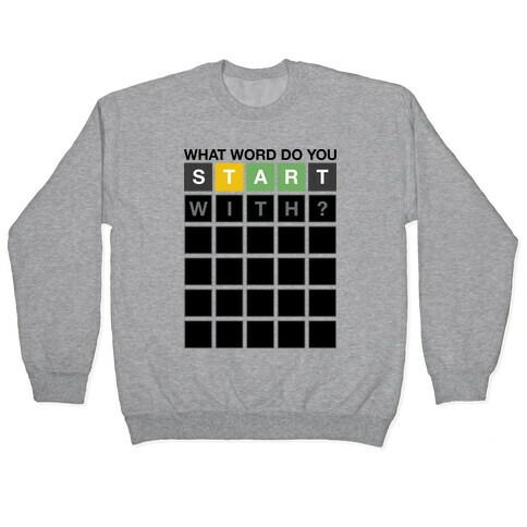 What Word Do You Start With? Wordle Parody Pullover
