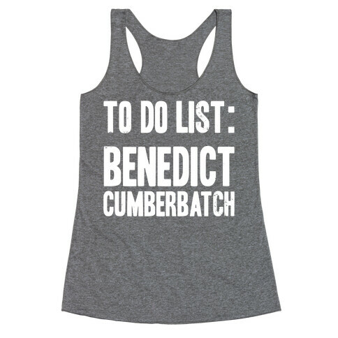 To Do List Benedict Racerback Tank Top