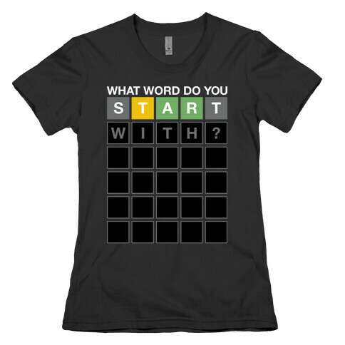 What Word Do You Start With? Wordle Parody Womens T-Shirt