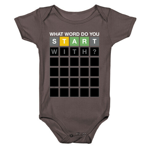 What Word Do You Start With? Wordle Parody Baby One-Piece