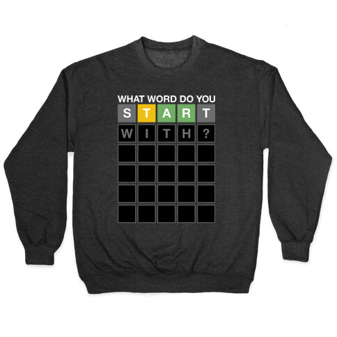 What Word Do You Start With? Wordle Parody Pullover