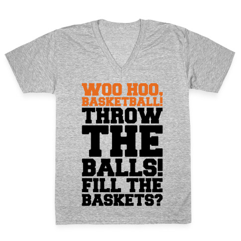 Woo Hoo Basketball Parody V-Neck Tee Shirt