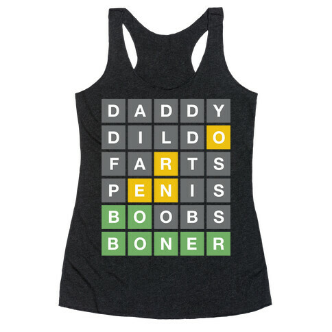 NSFW Word Game Racerback Tank Top