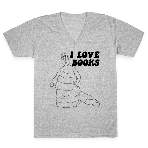 I Love Books V-Neck Tee Shirt