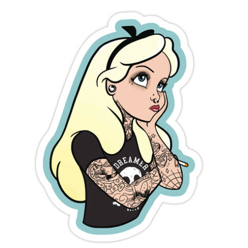 Punk Alice Parody Die Cut Sticker