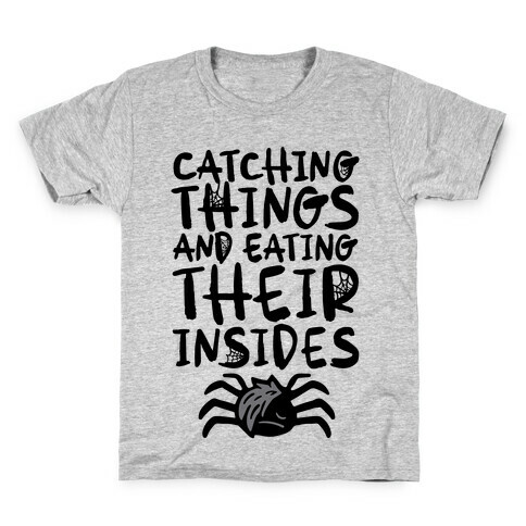 Catching Things And Eating Their Insides Emo Spider Parody Kids T-Shirt