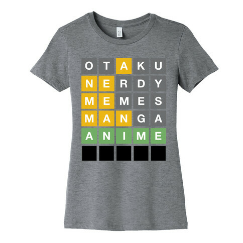 Anime Otaku Wordle Womens T-Shirt