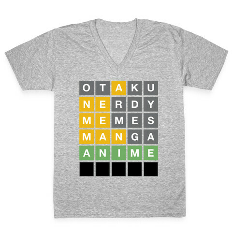 Anime Otaku Wordle V-Neck Tee Shirt