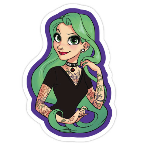 Punk Rapunzel Die Cut Sticker