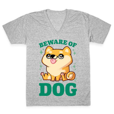 Beware Of Dog V-Neck Tee Shirt