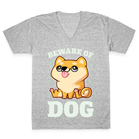 Beware Of Dog V-Neck Tee Shirt