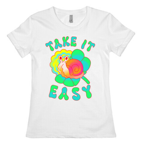 Take It Easy Groovy Snail Womens T-Shirt