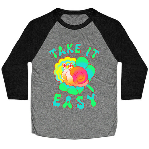 Take It Easy Groovy Snail Baseball Tee