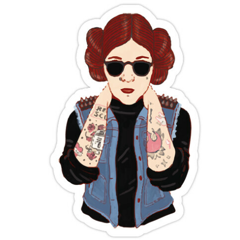 Punk Leia Parody Die Cut Sticker