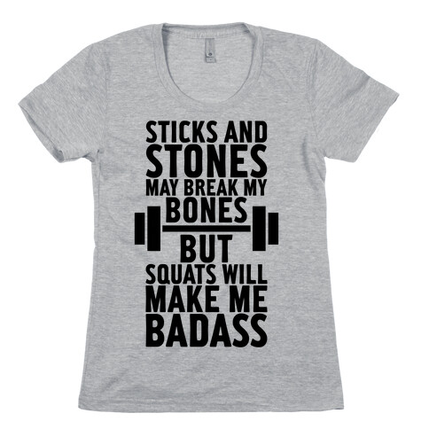 Sticks, Stones, And Squats Womens T-Shirt