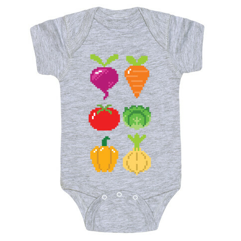 Pixel Vegetable Pattern Baby One-Piece