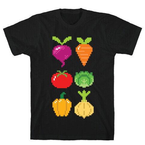 Pixel Vegetable Pattern T-Shirt