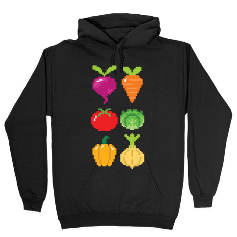 Pixel Vegetable Pattern Hooded Sweatshirt