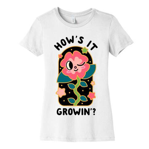 How's It Growin'? Waving Plant Friend Womens T-Shirt