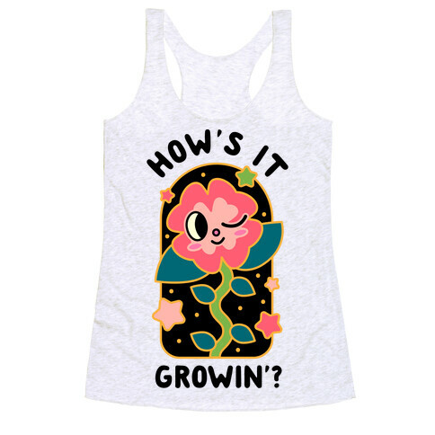 How's It Growin'? Waving Plant Friend Racerback Tank Top