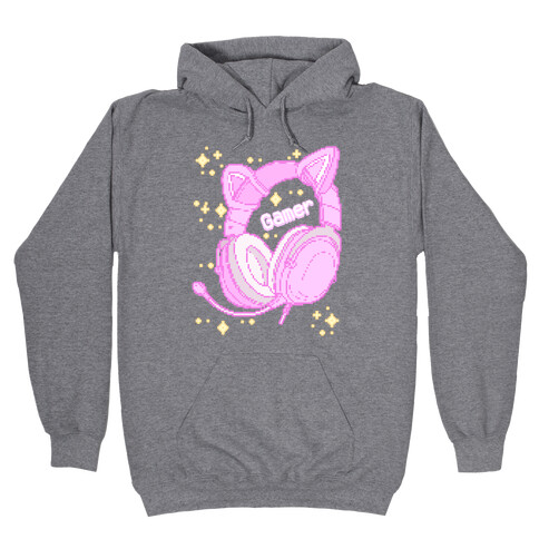 Pixel Gamer Cat Ear Headphones Hooded Sweatshirt