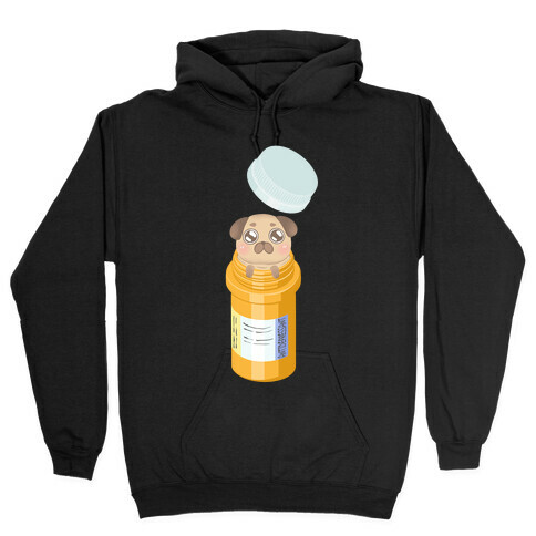 Antidepressant Pug Pill Hooded Sweatshirt