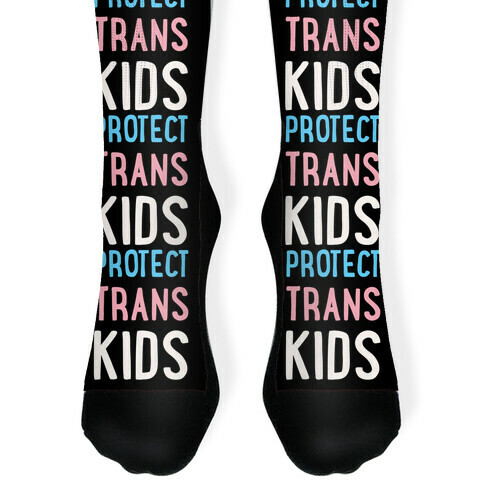 Protect Trans Kids White Print Sock