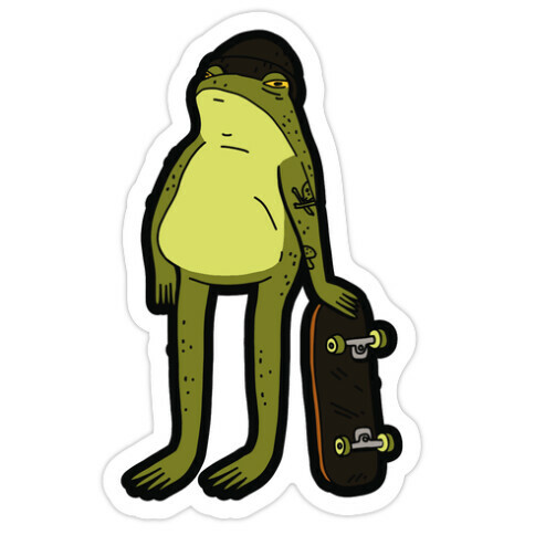 Radical Frog Skater Die Cut Sticker