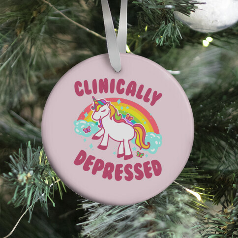 Clinically Depressed Unicorn Ornament
