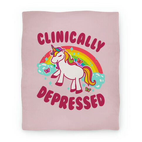 Clinically Depressed Unicorn Blanket