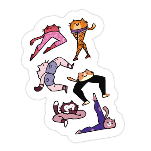 Leggy Cats Die Cut Sticker