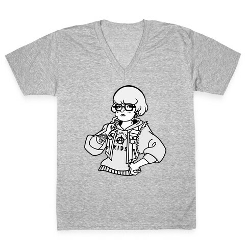 Punk Rock Parody Velma V-Neck Tee Shirt